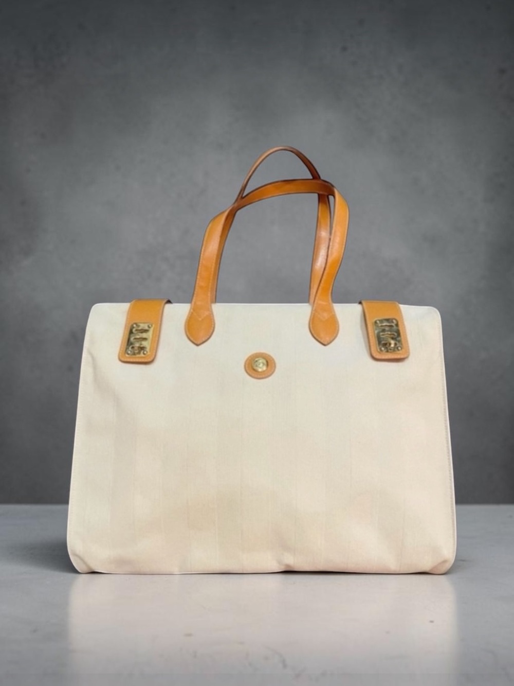 VTG FENDI CANVAS LEATHER TRAVEL WEEKEND BAG DUSTBAG ITALY